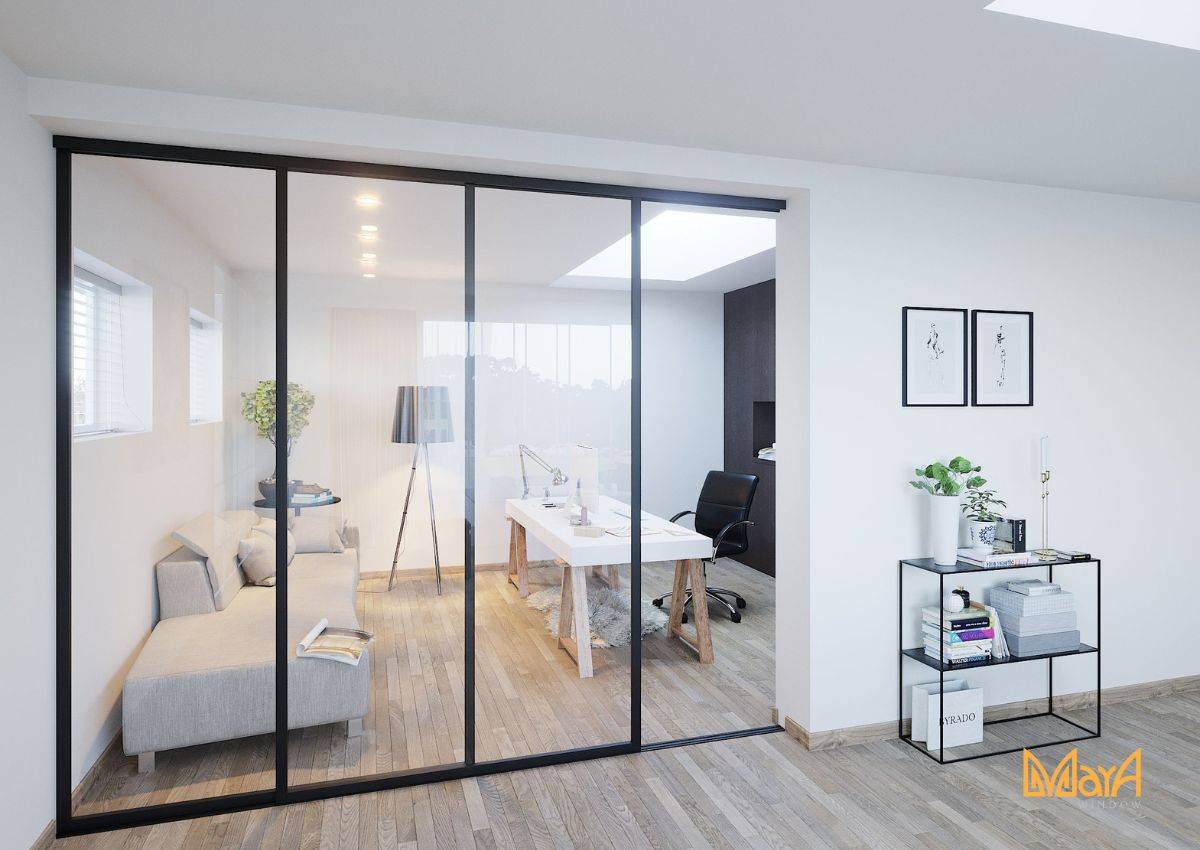 Vách ngăn phòng làm việc được làm từ chất liệu nhôm Xingfa cao cấp