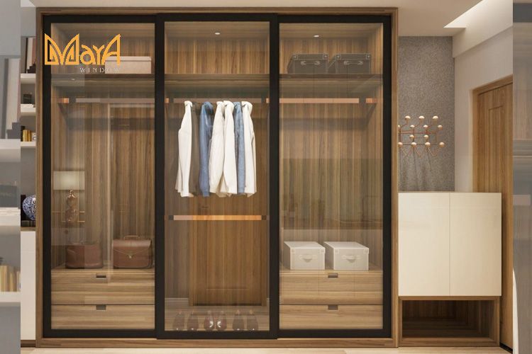 Tủ áo cánh kính lùa giảm chấn